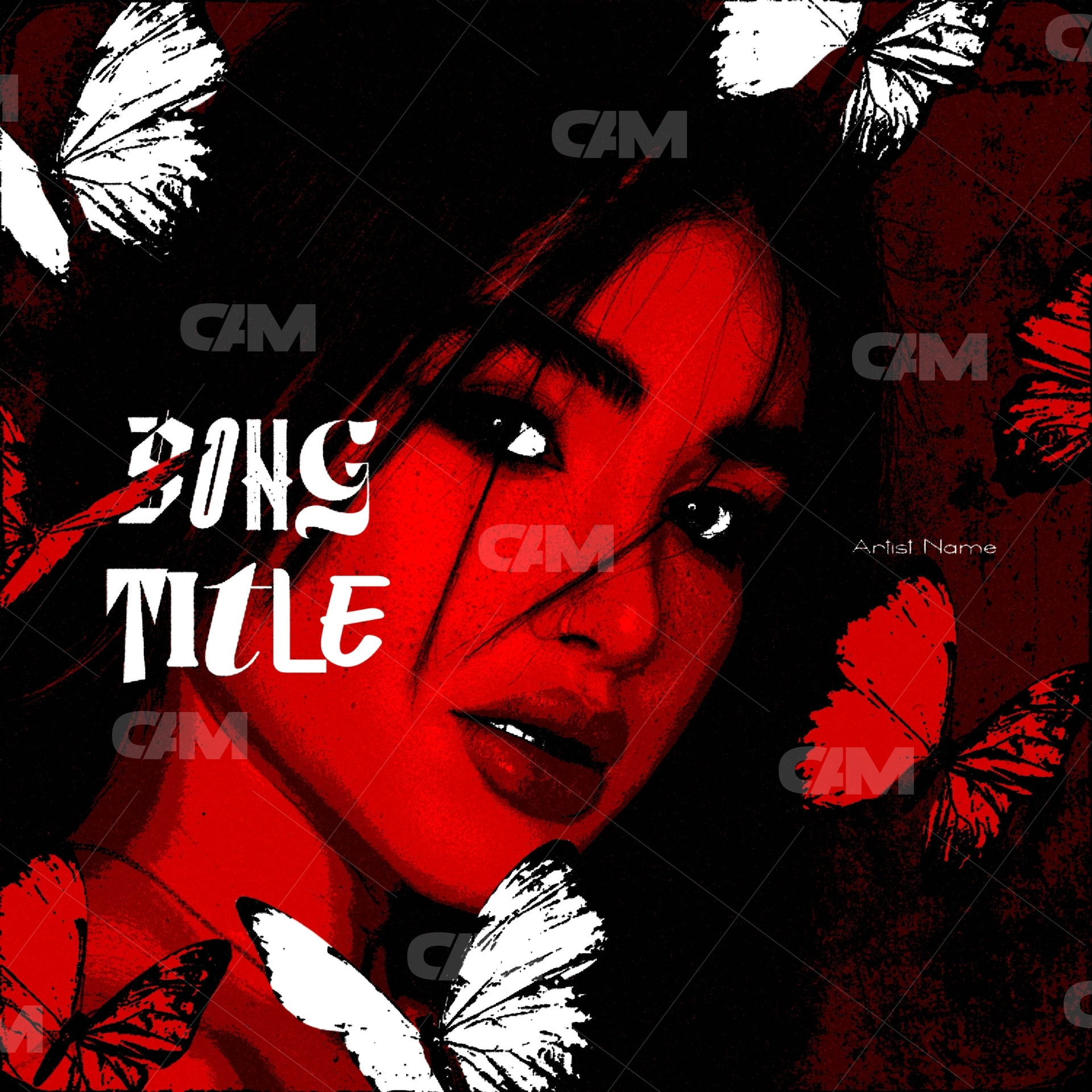 Red & White Butterflys Girl
